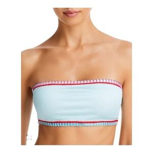 PQ Platinum inspired by Solange Ferrarini Crochet Trim Bandeau Bikini Top NWT